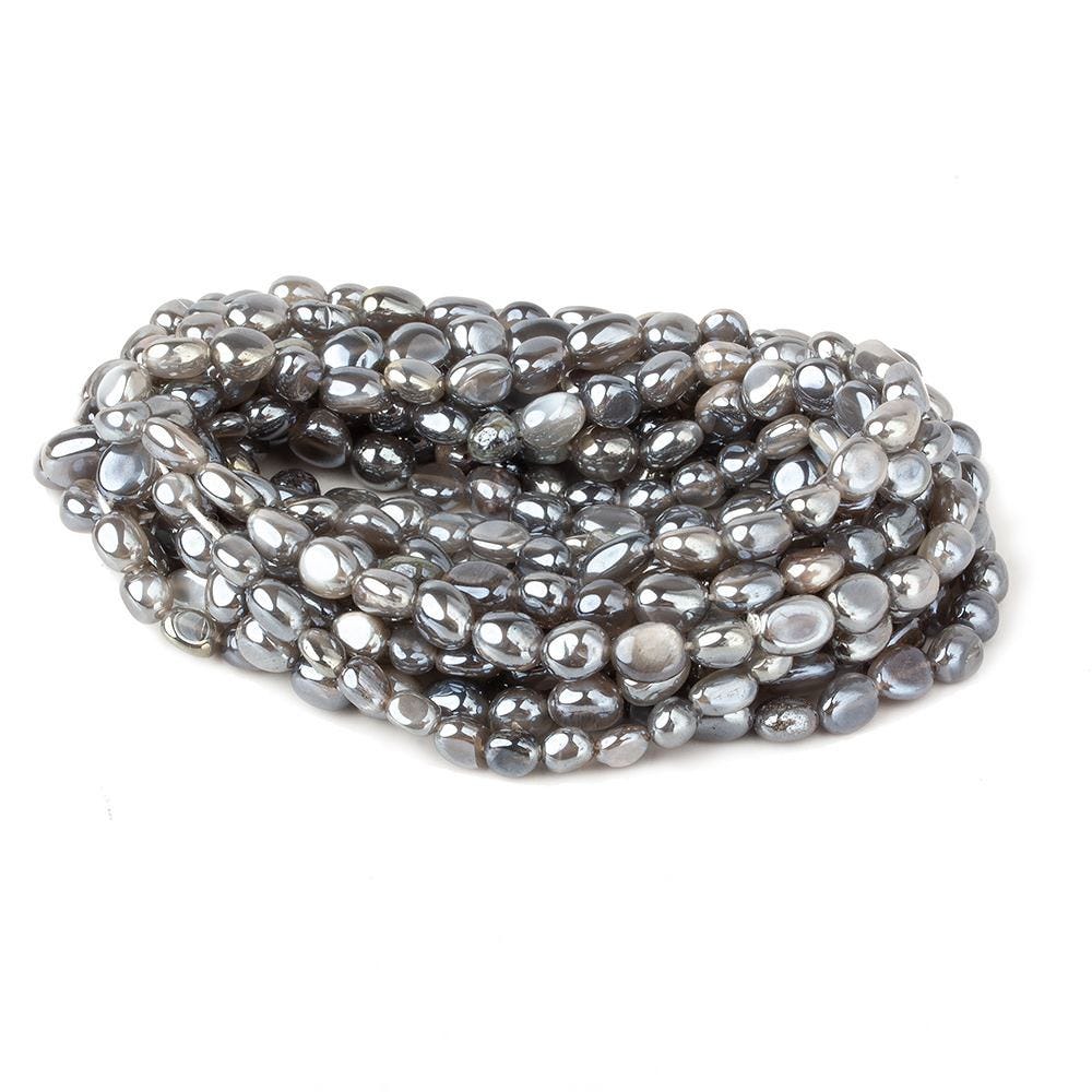 6x5-9x6mm Mystic Platinum Grey Moonstone plain nuggets 16 inch 55 beads (ONLINE ORDER ONLY)