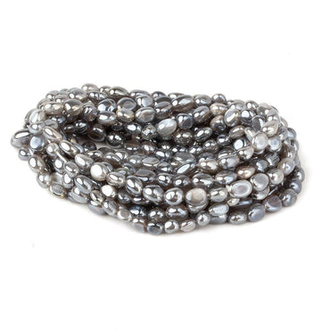 6x5-9x6mm Mystic Platinum Grey Moonstone plain nuggets 16 inch 55 beads (ONLINE ORDER ONLY)