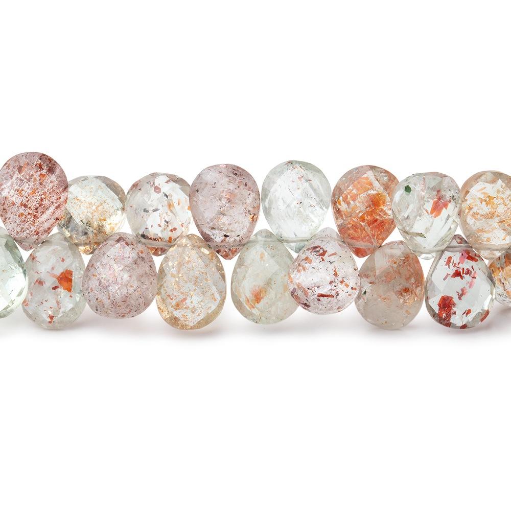 6x5-9x7mm Multi Color Sunstone Faceted Pear beads 7.5 inch 64 pieces (ONLINE ORDER ONLY)