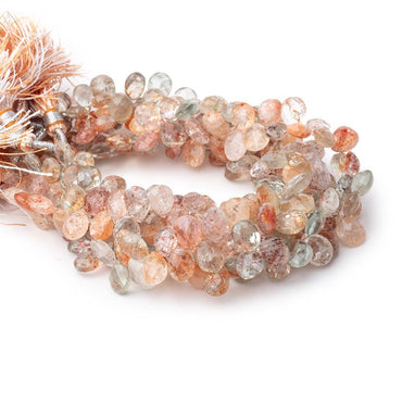 6x5-9x7mm Multi Color Sunstone Faceted Pear beads 7.5 inch 64 pieces (ONLINE ORDER ONLY)