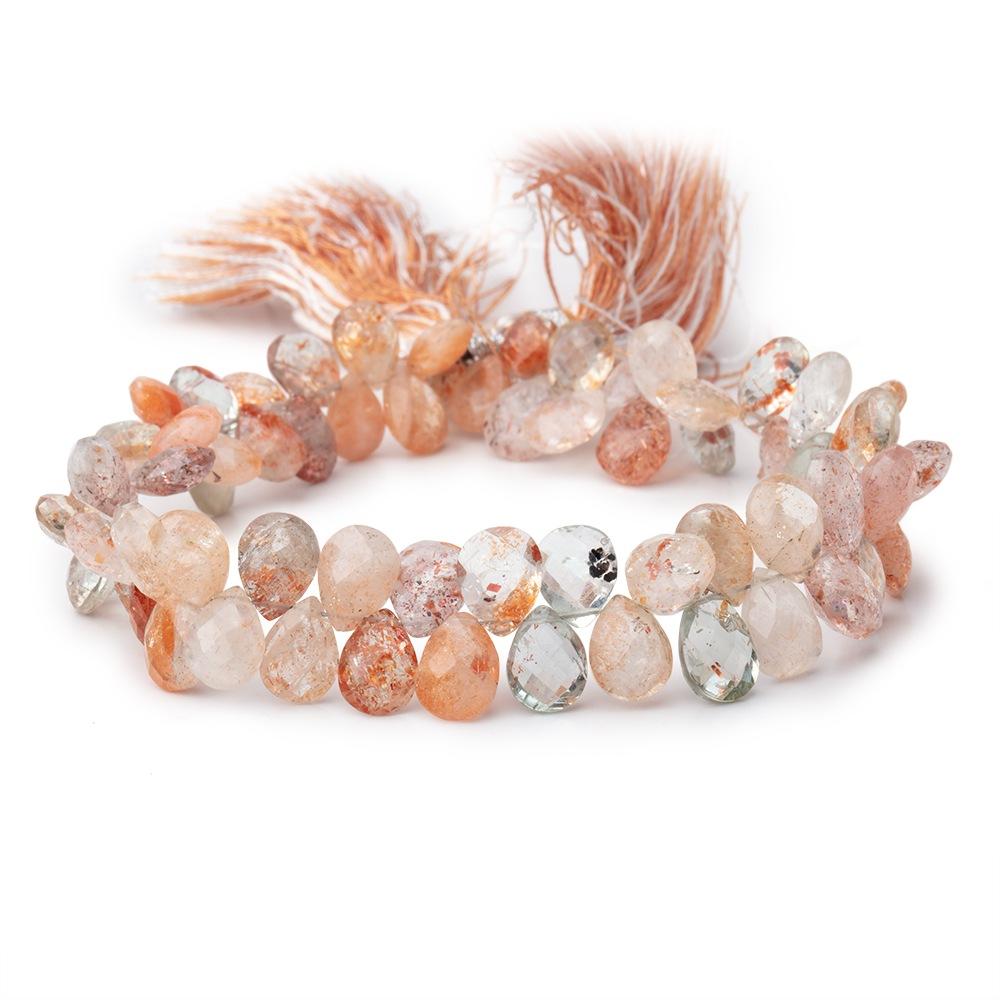 6x5-9x7mm Multi Color Sunstone Faceted Pear beads 7.5 inch 64 pieces (ONLINE ORDER ONLY)
