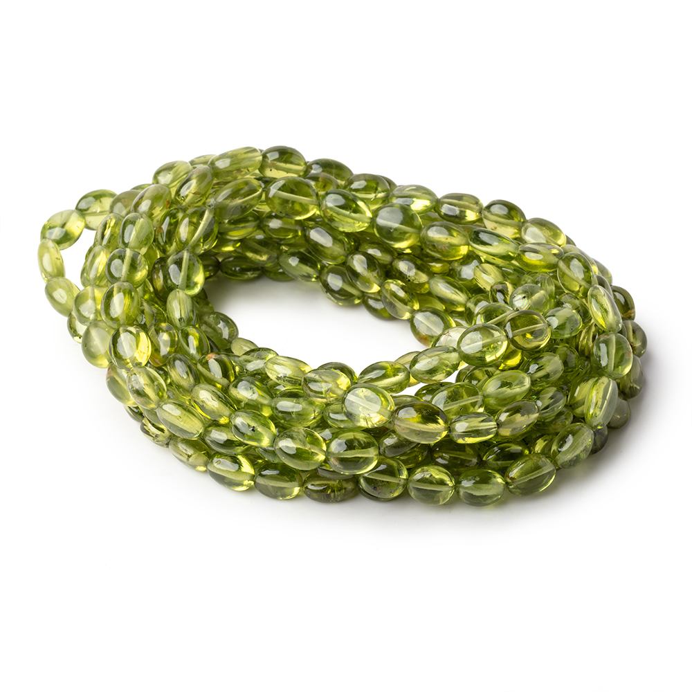 6x5-9x7mm Peridot Plain Oval Beads 15 inch 51 pieces AA (ONLINE ORDER ONLY)