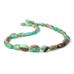6x5.5-20x13mm Prase Opal Plain Nuggets with Matrix 18 inch 30 Beads (ONLINE ORDER ONLY)