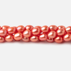 6x5mm Coral Straight Drill Oval Freshwater Pearl 15.5 inch 60 pieces (ONLINE ORDER ONLY)