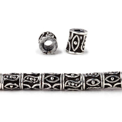 6x5mm Evil Eye Design Tube Beads 8 inch 33 pieces (ONLINE ORDER ONLY)