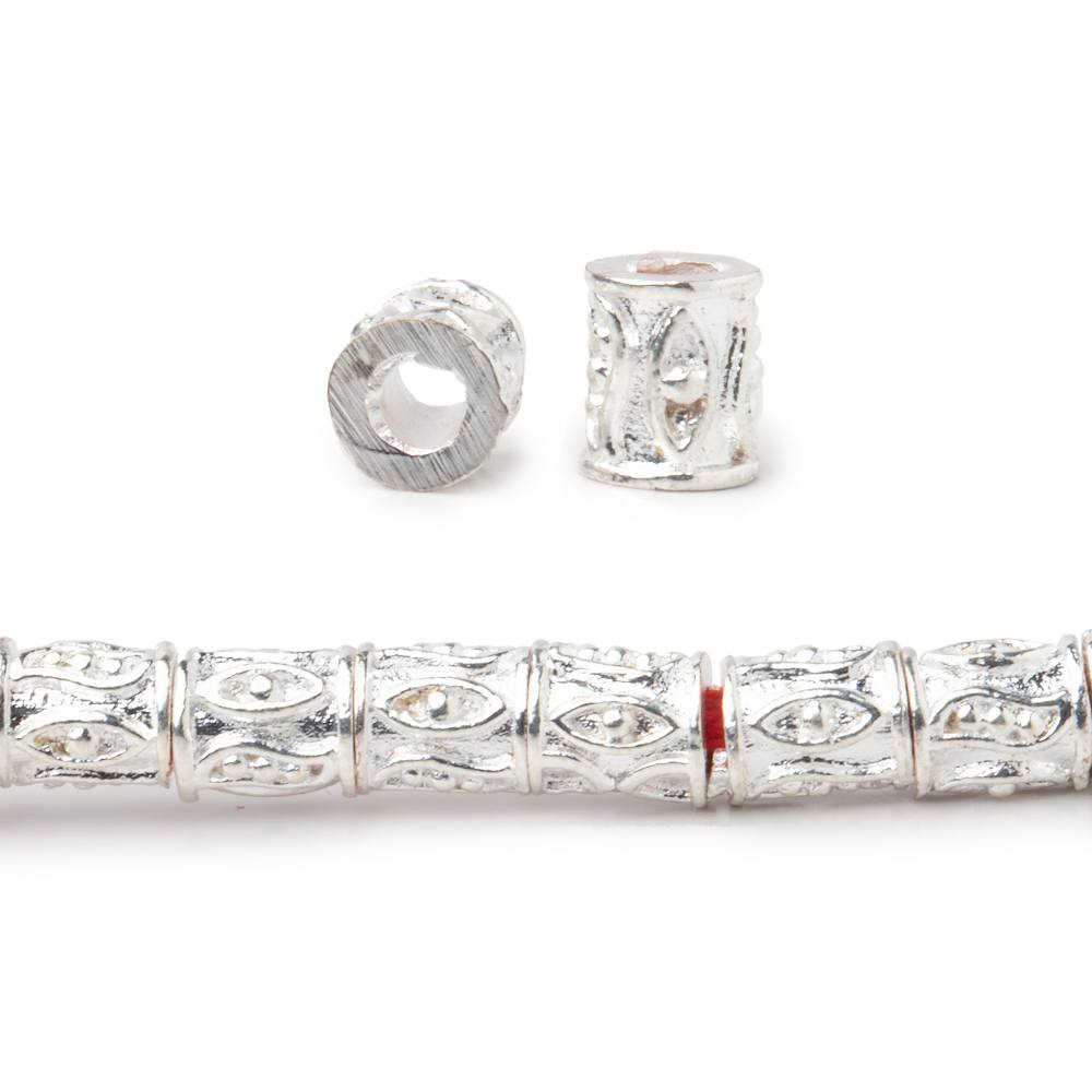 6x5mm Evil Eye Design Tube Beads 8 inch 33 pieces (ONLINE ORDER ONLY)