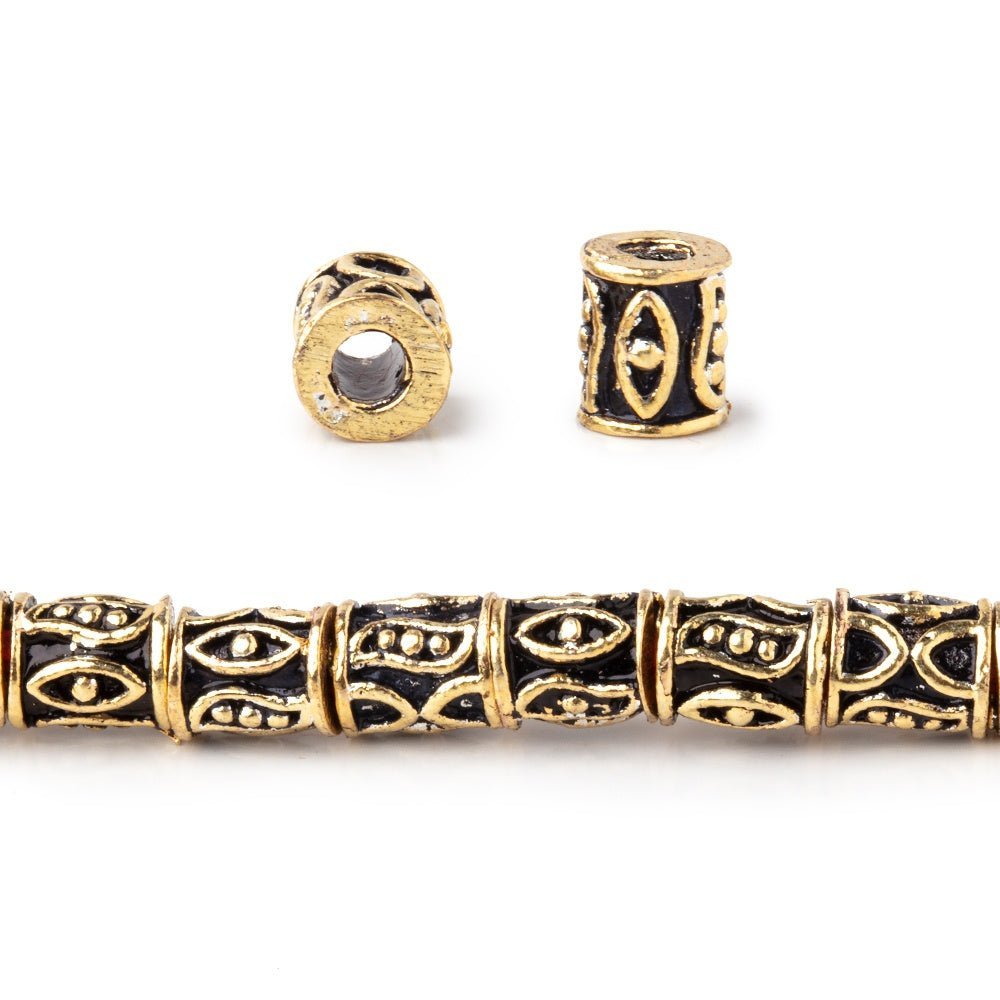 6x5mm Evil Eye Design Tube Beads 8 inch 33 pieces (ONLINE ORDER ONLY)