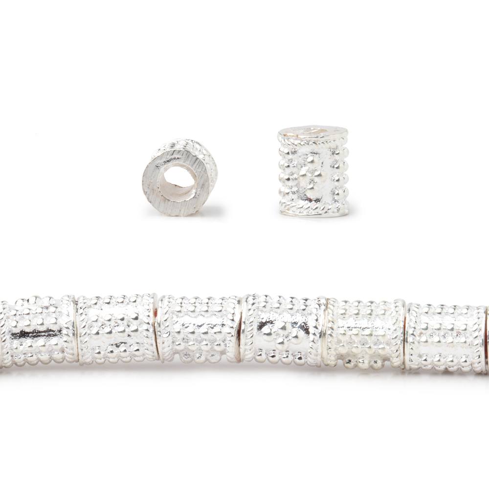 6x5mm Miligrain Dotted Design Tube Beads 8 inch 33 pieces (ONLINE ORDER ONLY)