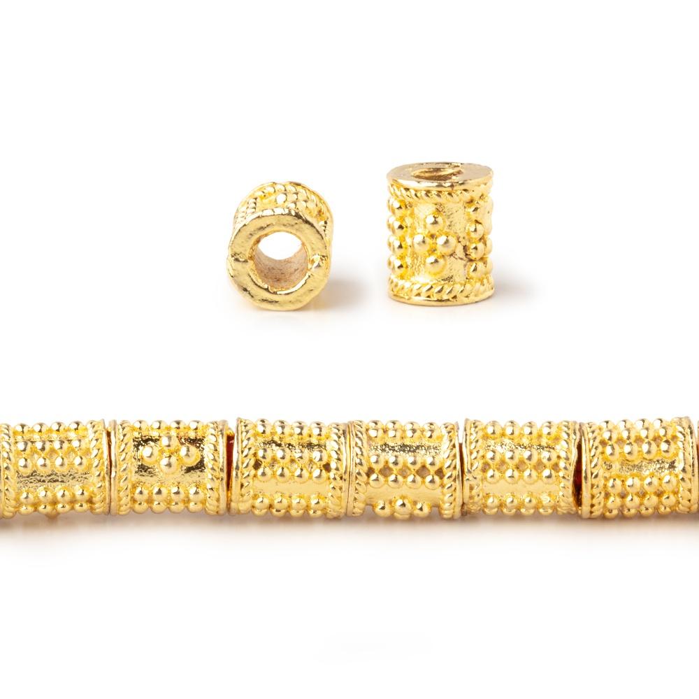 6x5mm Miligrain Dotted Design Tube Beads 8 inch 33 pieces (ONLINE ORDER ONLY)