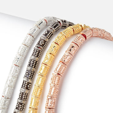 6x5mm Miligrain Dotted Design Tube Beads 8 inch 33 pieces (ONLINE ORDER ONLY)