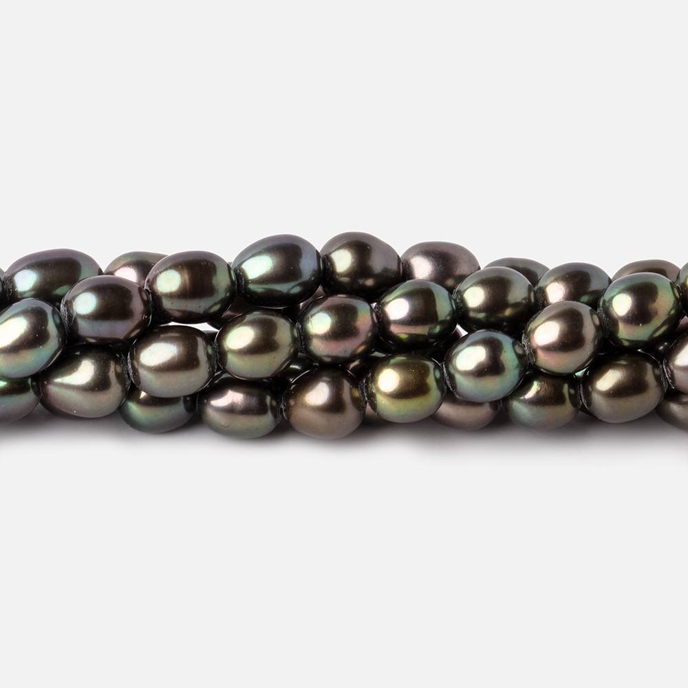 6x5mm Mushroom Green Oval Freshwater Pearl Beads 15.5 inch 62 pieces (ONLINE ORDER ONLY)