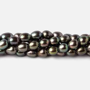 6x5mm Mushroom Green Oval Freshwater Pearl Beads 15.5 inch 62 pieces (ONLINE ORDER ONLY)