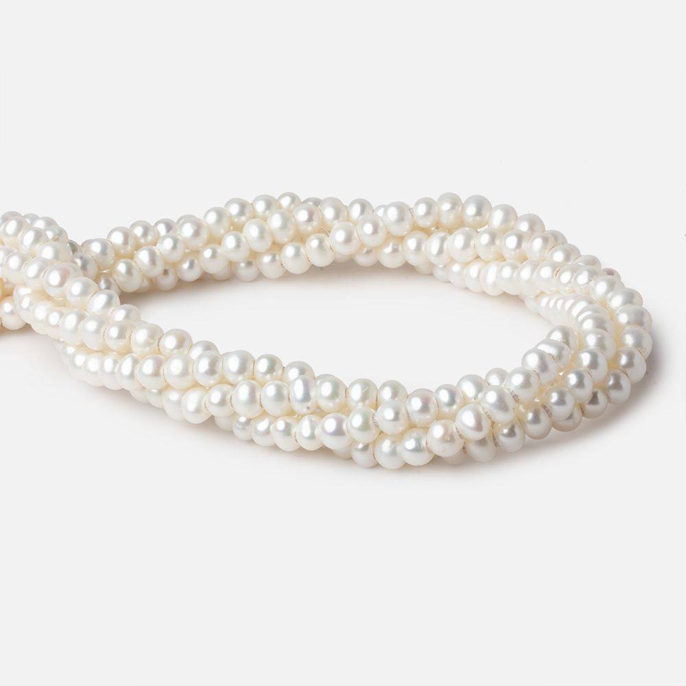 6x5mm Off White Off Round 2.5mm Large Hole Freshwater Pearl 85 pieces (ONLINE ORDER ONLY)