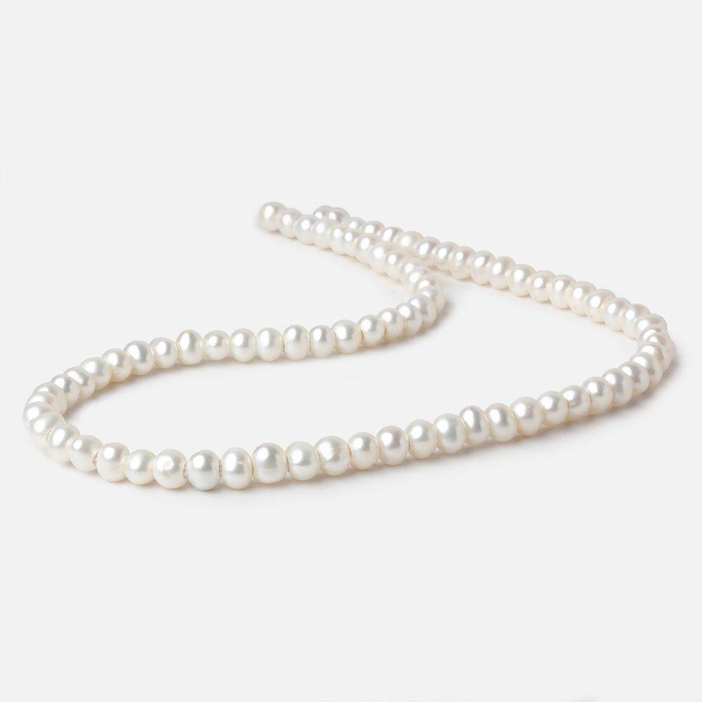 6x5mm Off White Off Round 2.5mm Large Hole Freshwater Pearl 85 pieces (ONLINE ORDER ONLY)