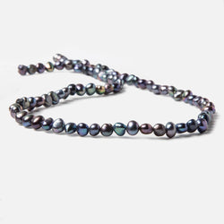 6x5mm Peacock Blue Side Drilled Baroque Freshwater Pearls 16 inch 80 pieces (ONLINE ORDER ONLY)