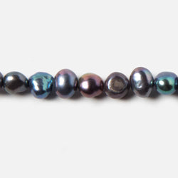 6x5mm Peacock Blue Side Drilled Baroque Freshwater Pearls 16 inch 80 pieces (ONLINE ORDER ONLY)