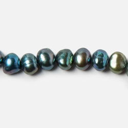 6x5mm Peacock Green Side Drilled Baroque Freshwater Pearls 16 inch 80 pieces (ONLINE ORDER ONLY)