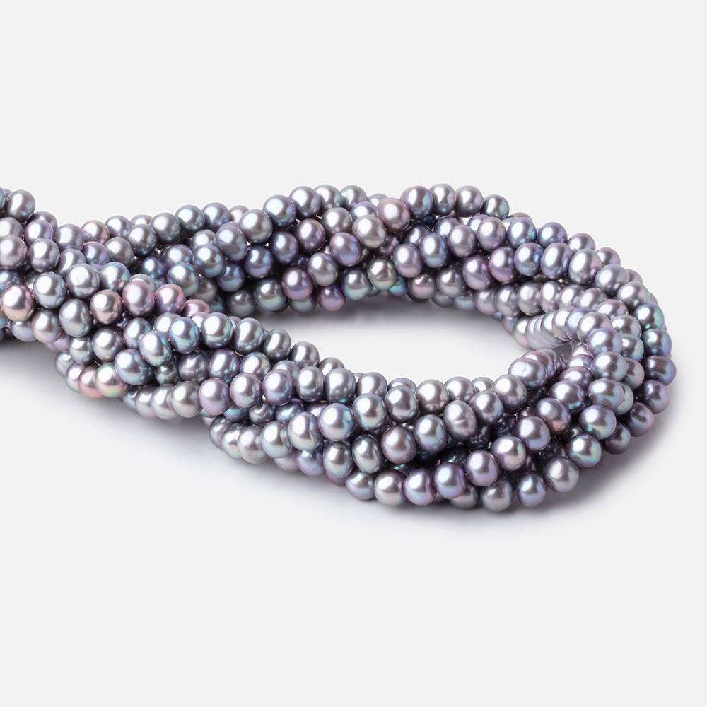 6x5mm Peacock Off Round Freshwater Pearls 16 inch 80 Beads (ONLINE ORDER ONLY)