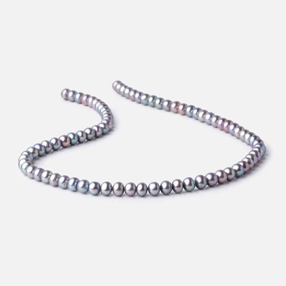 6x5mm Peacock Off Round Freshwater Pearls 16 inch 80 Beads (ONLINE ORDER ONLY)