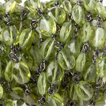 6x5mm Peridot Faceted Oval Beads on Black Gold over .925 Silver Chain (ONLINE ORDER ONLY)