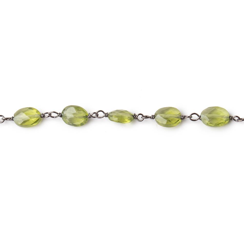 6x5mm Peridot Faceted Oval Beads on Black Gold over .925 Silver Chain (ONLINE ORDER ONLY)