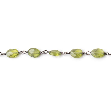 6x5mm Peridot Faceted Oval Beads on Black Gold over .925 Silver Chain (ONLINE ORDER ONLY)