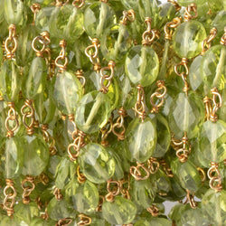 6x5mm Peridot Faceted Oval Beads on Vermeil Chain (ONLINE ORDER ONLY)