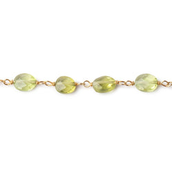 6x5mm Peridot Faceted Oval Beads on Vermeil Chain (ONLINE ORDER ONLY)