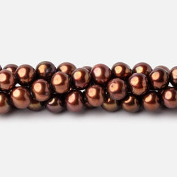 6x5mm Reddish Brown Side Drilled Off Round Freshwater Pearls 16 inch 76 pieces (ONLINE ORDER ONLY)