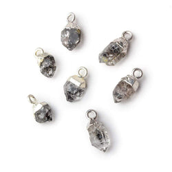 6x5mm Silver Leafed Herkimer Diamond Crystal Quartz Focal Pendant 1 piece (ONLINE ORDER ONLY)