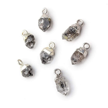 6x5mm Silver Leafed Herkimer Diamond Crystal Quartz Focal Pendant 1 piece (ONLINE ORDER ONLY)