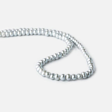 6x5mm Silver Off Round 2.5mm Large Hole Freshwater Pearl 85 pieces (ONLINE ORDER ONLY)