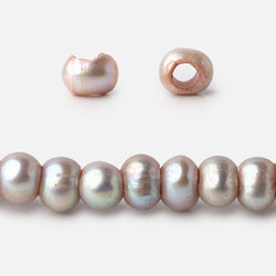 6x5mm Venetian Silver Off Round 2.5mm Large Hole Freshwater Pearl 85 Beads (ONLINE ORDER ONLY)