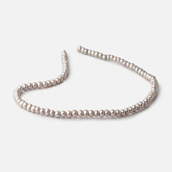 6x5mm Venetian Silver Off Round 2.5mm Large Hole Freshwater Pearl 85 Beads (ONLINE ORDER ONLY)