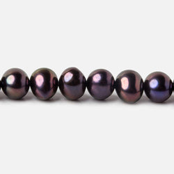 6x5mm Violet Peacock Off Round Side Drilled Freshwater Pearls 15 inch 71 pieces (ONLINE ORDER ONLY)