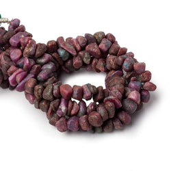6x6-10x6mm Matte Ruby in Zoisite center drilled Natural Crystal nugget 7.5 inch 42 beads (ONLINE ORDER ONLY)