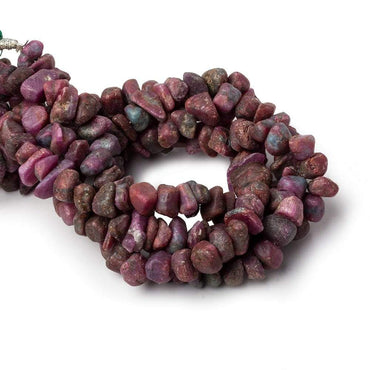 6x6-10x6mm Matte Ruby in Zoisite center drilled Natural Crystal nugget 7.5 inch 42 beads (ONLINE ORDER ONLY)