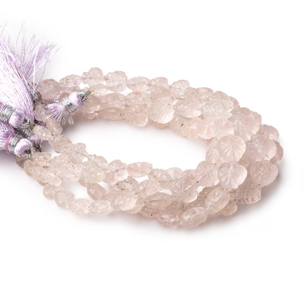 6x6-10x9mm Morganite Carved Fancy Shaped Beads 7.5 inch 23 pieces (ONLINE ORDER ONLY)