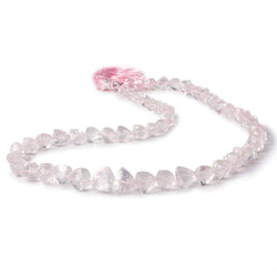 6x6-12x12mm Rose Quartz faceted trillion beads 16 inch 54 pieces A (ONLINE ORDER ONLY)