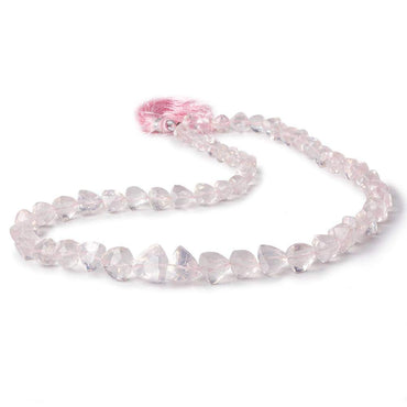 6x6-12x12mm Rose Quartz faceted trillion beads 16 inch 54 pieces A (ONLINE ORDER ONLY)