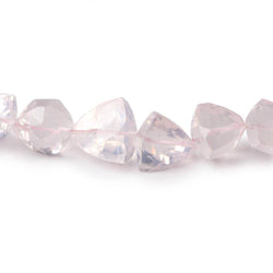 6x6-12x12mm Rose Quartz faceted trillion beads 16 inch 54 pieces A (ONLINE ORDER ONLY)
