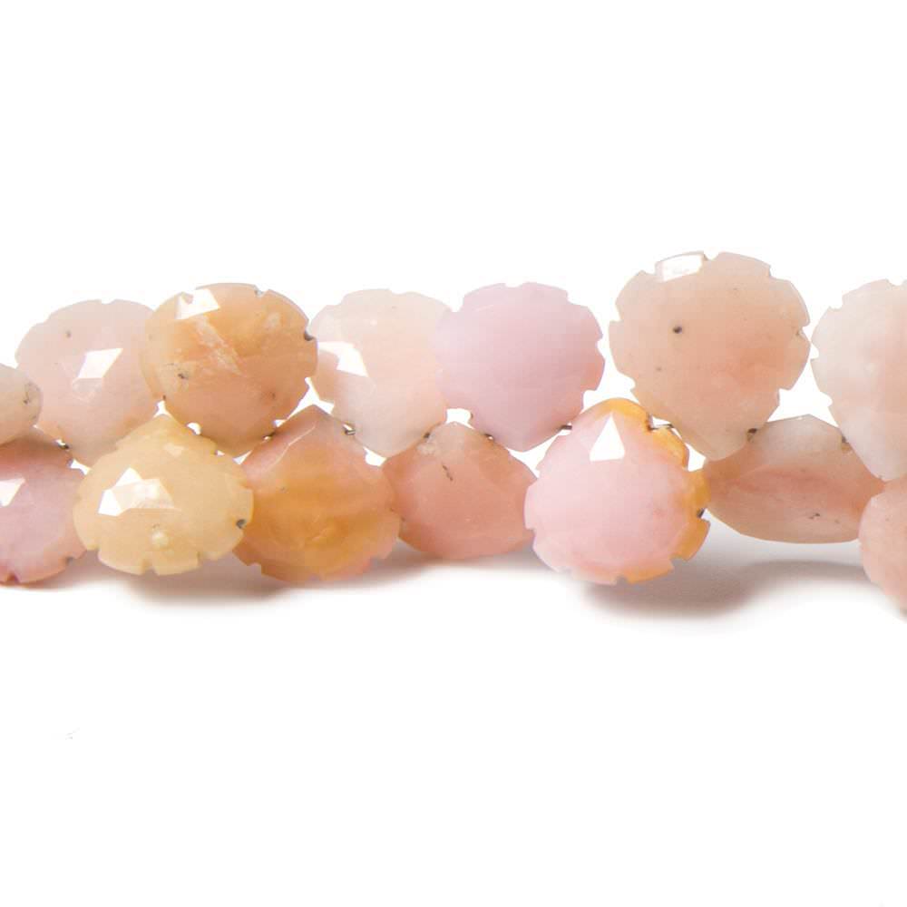 6x6-13x13mm Pinnk Peruvian Opal Scallop Edge Hearts 6.75 inch 38 beads (ONLINE ORDER ONLY)