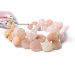 6x6-13x13mm Pinnk Peruvian Opal Scallop Edge Hearts 6.75 inch 38 beads (ONLINE ORDER ONLY)