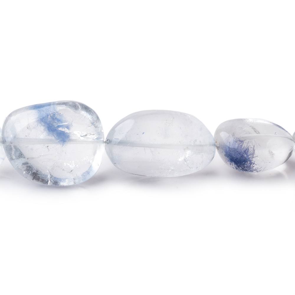 6x6-15.5x13mm Dumortierite in Quartz Plain Nugget Beads 18 inch 40 pieces (ONLINE ORDER ONLY)