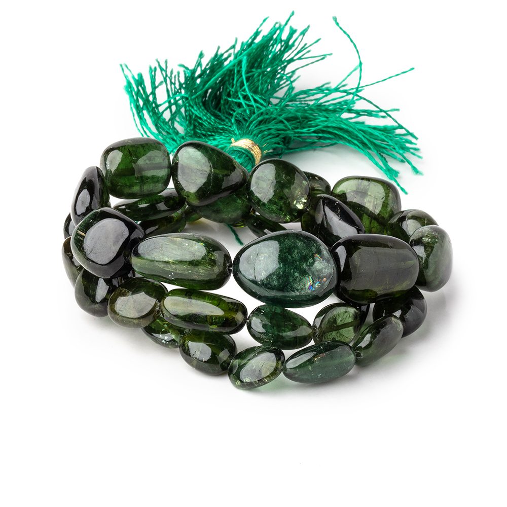 6x6-15x11mm Green Tourmaline Plain Nugget Beads 16 inch 38 pieces (ONLINE ORDER ONLY)