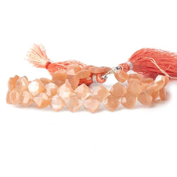 6x6-6.5x6.5mm Angel Skin Peach Moonstone faceted pillow beads 7.5 inch 50 pieces A (ONLINE ORDER ONLY)