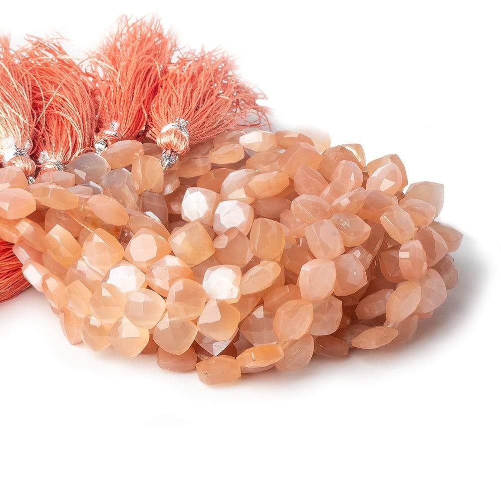 6x6-6.5x6.5mm Angel Skin Peach Moonstone faceted pillow beads 7.5 inch 50 pieces A (ONLINE ORDER ONLY)