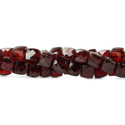 6x6-6.5x6.5mm Hessonite Garnet faceted cubes 8 inch 33 beads AAA (ONLINE ORDER ONLY)