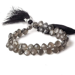 6-6.5mm Platinum Grey Moonstone faceted pillow beads 7.5 inch 50 pieces A (ONLINE ORDER ONLY)