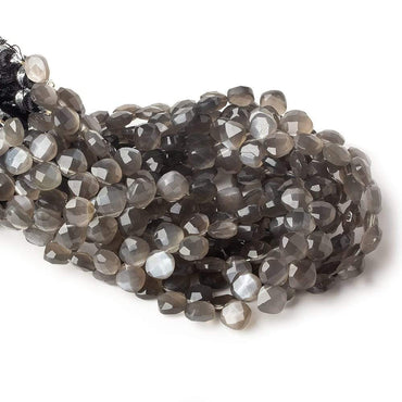 6-6.5mm Platinum Grey Moonstone faceted pillow beads 7.5 inch 50 pieces A (ONLINE ORDER ONLY)